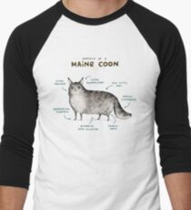 Anatomy of a Maine Coon Baseball ¾ Sleeve T-Shirt