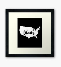 Liberty USA Map Continent Framed Print