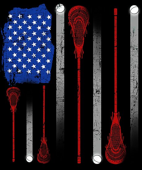 Lacrosse American Flag Lax Stick Ball Star Team Posters by