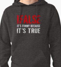 !False It's Funny Because It's True Programmer Quote Geek Pullover Hoodie