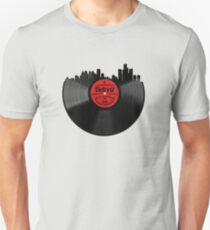 Detroit Michigan Vinyl Record Vintage Skyline Design Unisex T-Shirt
