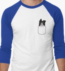Border Collie Dog In Your Pocket Men's Baseball ¾ T-Shirt