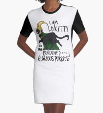 Lokitty Dark Lettering Full Quote Graphic T-Shirt Dress