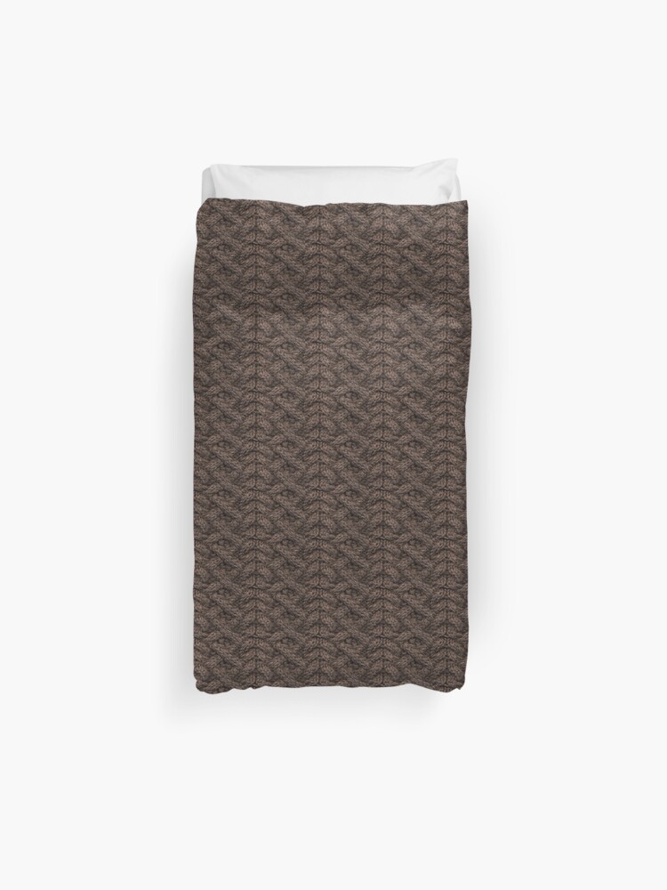 Brown Haka Cable Knit Duvet Cover By Leethalknits Redbubble