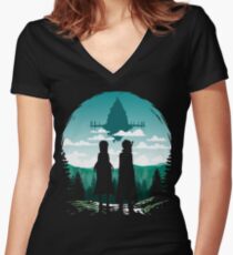 SAO Aincrad Women's Fitted V-Neck T-Shirt