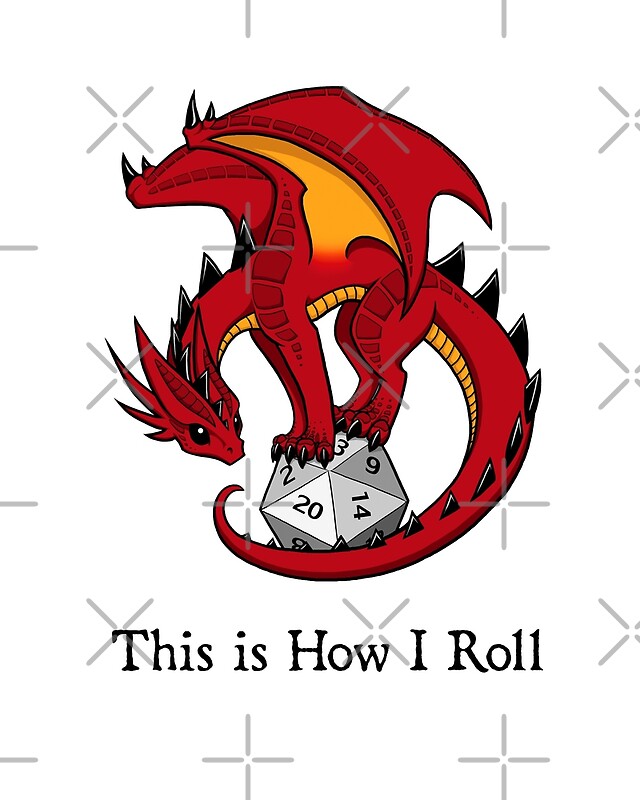 "Dice Dragon" by Rebecca Golins Redbubble
