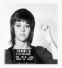 Jane Fonda Mug Shot Vertical Photographic Print