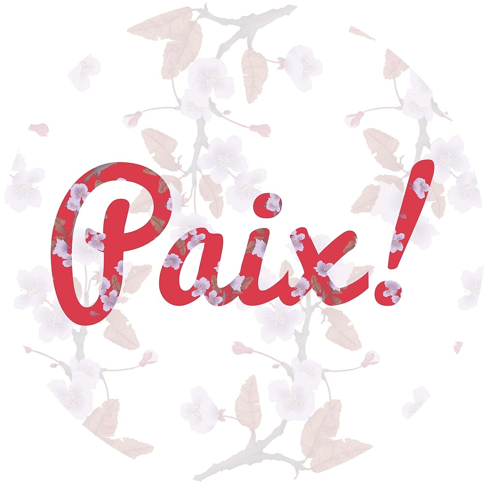 "Peace! (Cherry, Icon, French)" by WeirdLilly Redbubble