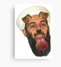 Bin Laden Snapchat Dog Canvas Print