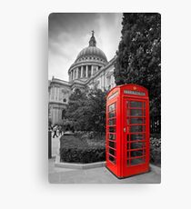 St Pauls Cathedral and the red telephone box Canvas Print