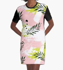 Palm contrast texture Graphic T-Shirt Dress