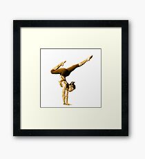 Golden Yoga Woman Framed Print
