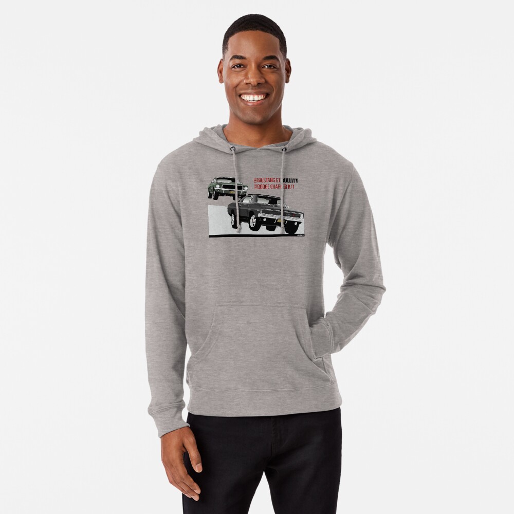 Mens Light Weight Hoodie Ford Mustang The Legend Lives Crest Pocket Print Hoody
