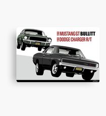 Ford Mustang GT and Dodge Charger from Bullitt Canvas Print