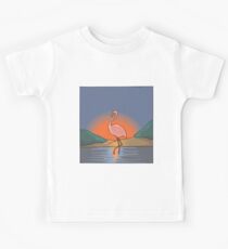 Flamingo and Sunset Design Kids Tee