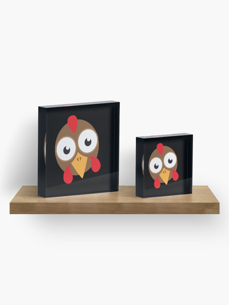 Alternate view of goggly eyed turkey face Acrylic Block