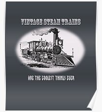 Vintage steam trains are the coolest thing ever - model train fan, trainspotter, Poster