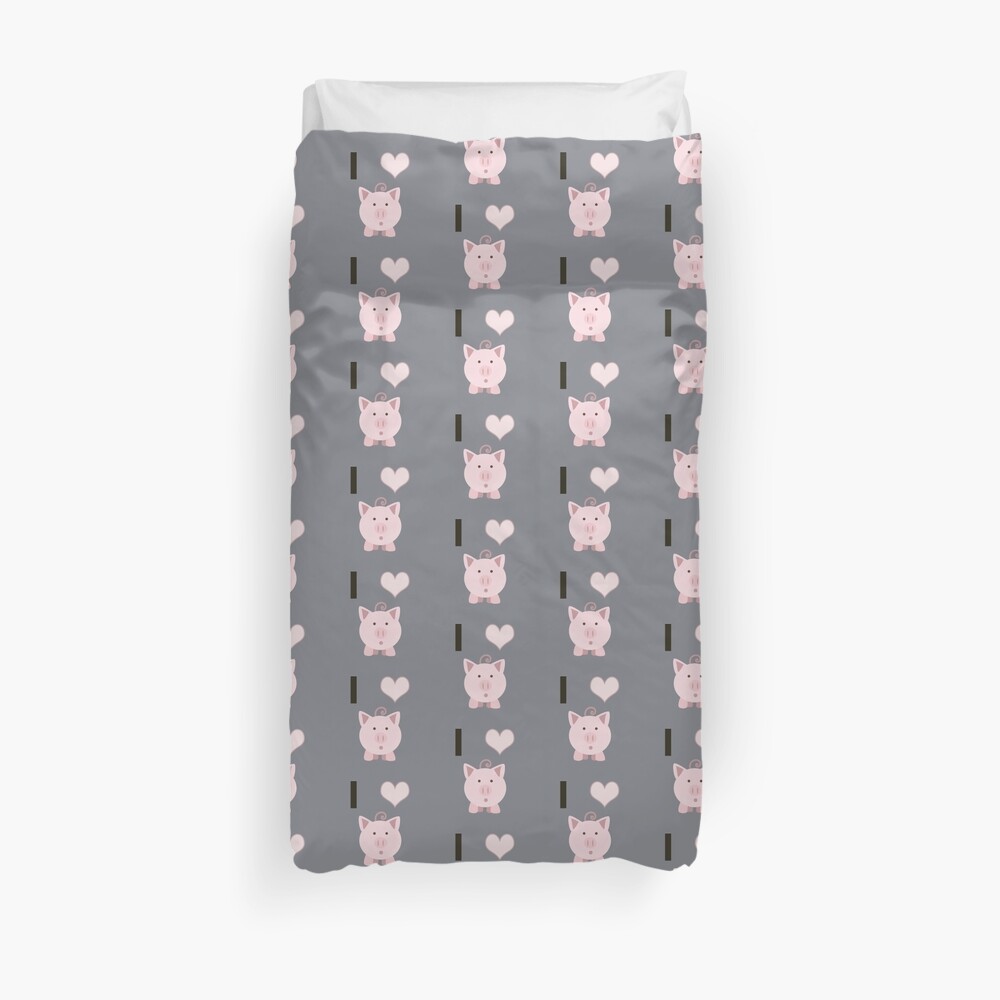 "I Love Cute Pigs" Duvet Cover by Eggtooth Redbubble
