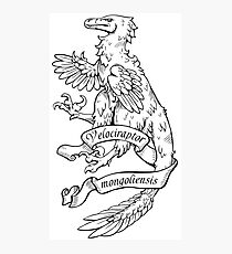 Heraldic Velociraptor Photographic Print