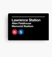 Lawrence, Kansas (KU) Sports Venue Subway Sign Canvas Print