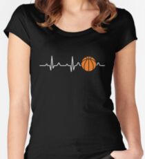 Basketball Heartbeat Women's Fitted Scoop T-Shirt