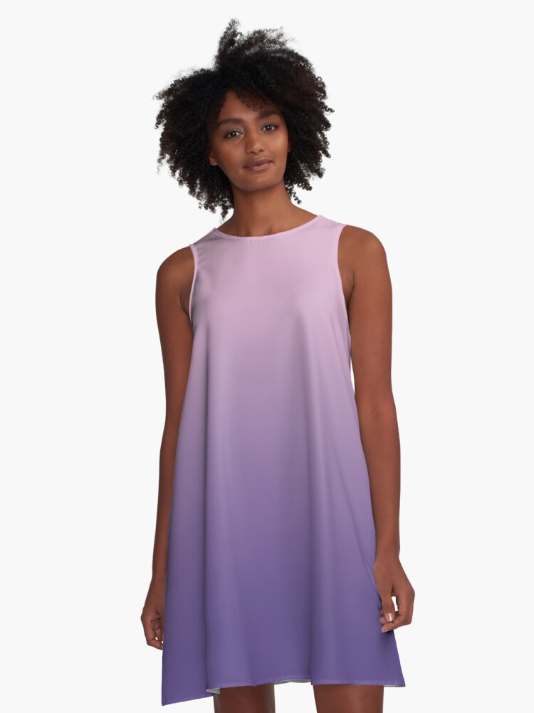 Pink Lavender To Ultra Violet Purple Ombre A Line Dress By