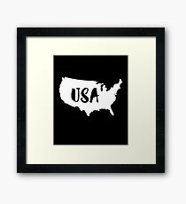 USA Map Continent Framed Print