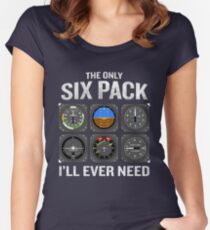 Funny Pilot Quote Cockpit Airplane Flight Intruments Women's Fitted Scoop T-Shirt