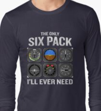 Lustiges Pilot-Zitat-Cockpit-Flugzeug-Fluginstrumente Langarmshirt