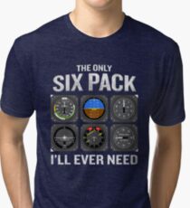 Funny Pilot Quote Cockpit Airplane Flight Intruments Tri-blend T-Shirt