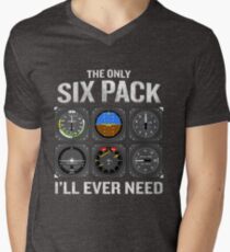 Funny Pilot Quote Cockpit Airplane Flight Intruments Men's V-Neck T-Shirt