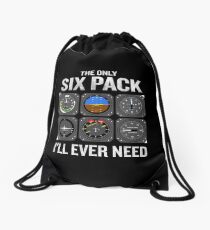 Funny Pilot Quote Cockpit Airplane Flight Intruments Drawstring Bag