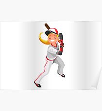 Baseball Vector Girl Mascot Vector Poster