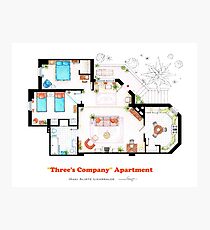 Three's Company Apartment Floorplan Photographic Print