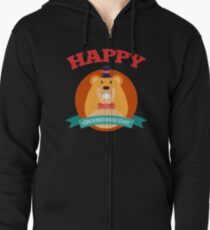 Happy Groundhog Day 2018 Zipped Hoodie