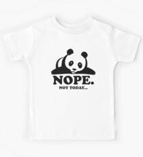 Nope Not Today Lazy Panda Funny Laziness Graphic Kids Tee