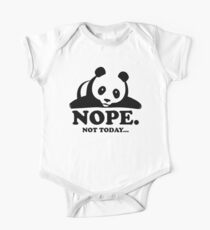 Nope Not Today Lazy Panda Funny Laziness Graphic Short Sleeve Baby One-Piece