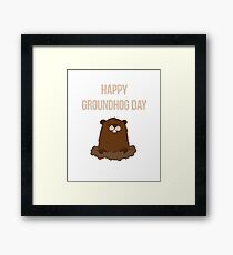 Happy Groundhog Day 2018 Framed Print