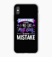 Vinilo o funda para iPhone Gamer Girl Typography