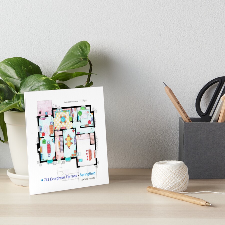 House Of Simpson Family Ground Floor Art Board Print By Nikneuk