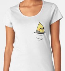 Too Many Birds! - Yellow Cockatiel Women's Premium T-Shirt