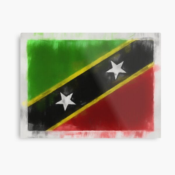 Saint Kitts And Nevis Flag Reworked No. 66, Series 1 Metal Print