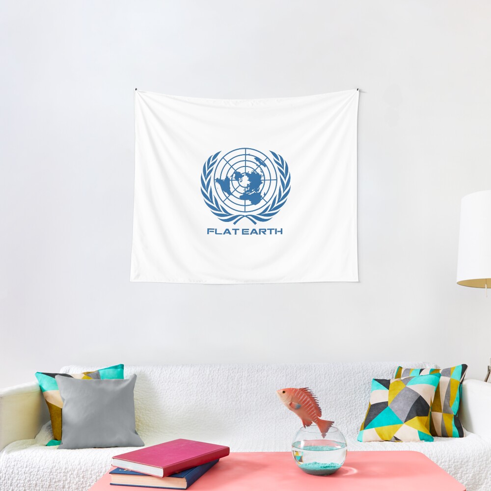 Flat Earth Map Logotipo Tela decorativa