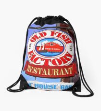 Old Fish Factory Restaurant sign Drawstring Bag