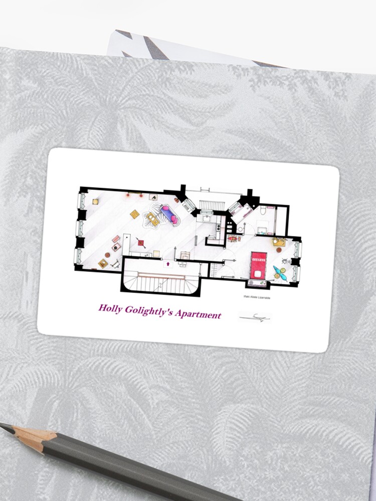 Breakfast At Tiffany S Apartment Floorplan Sticker