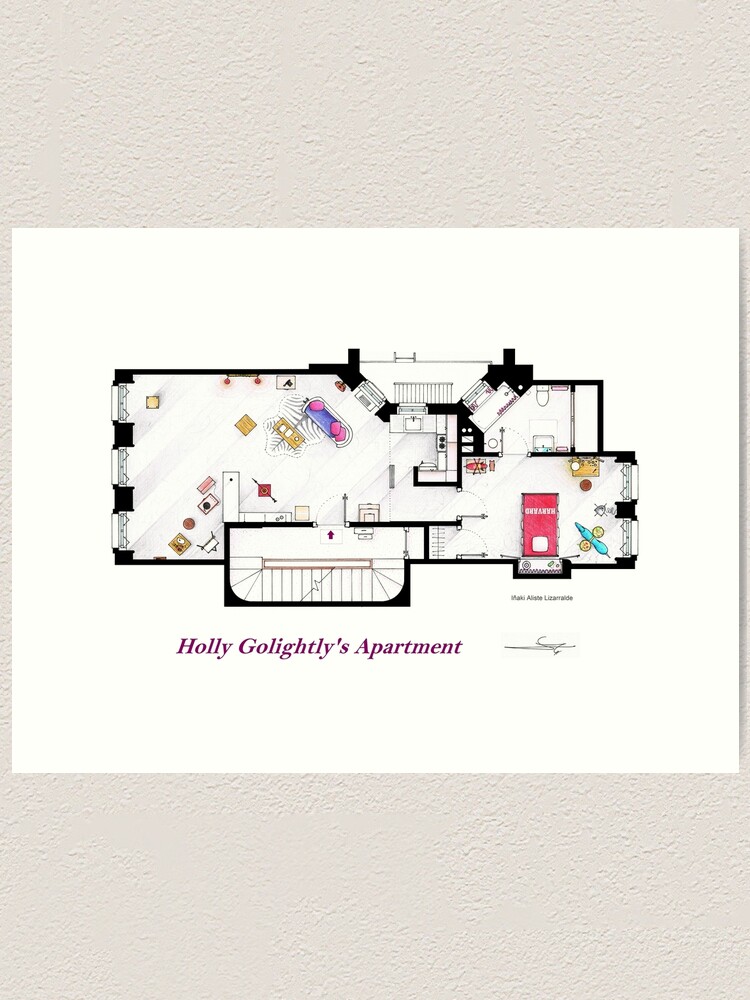 Breakfast At Tiffany S Apartment Floorplan Art Print