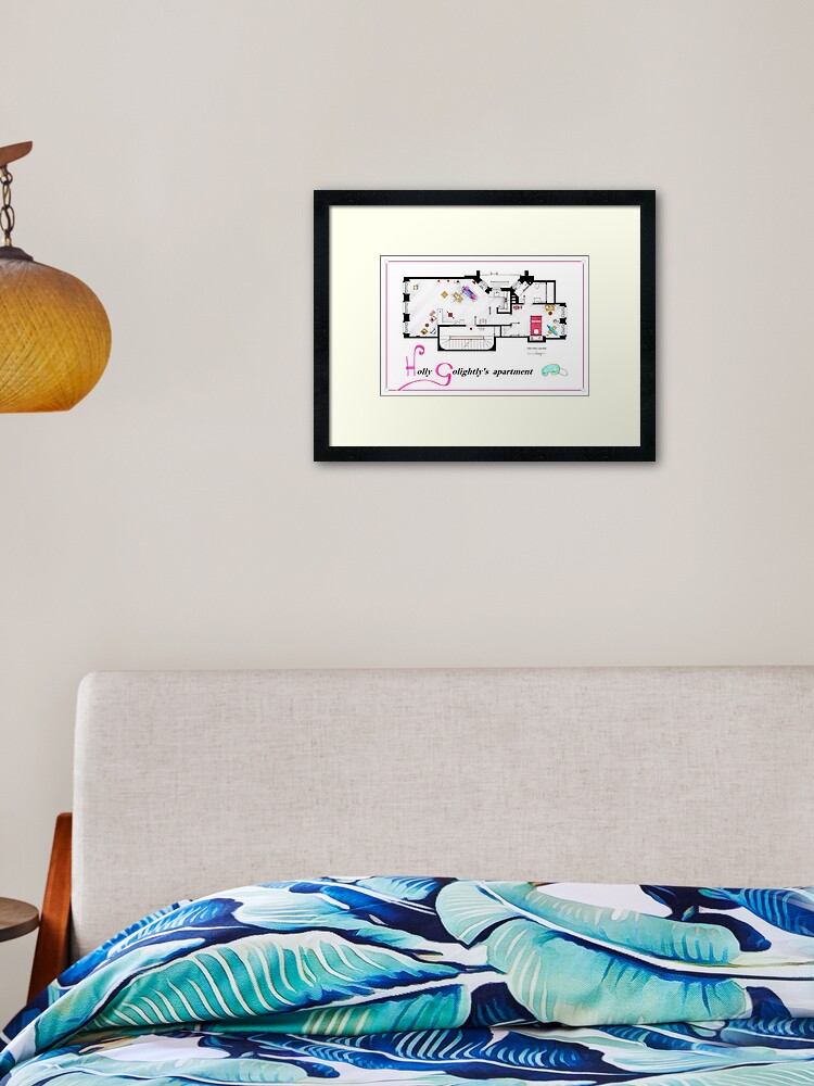 Breakfast At Tiffany S Apartment Floorplan V2 Framed Art Print