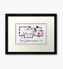 Breakfast at Tiffany's Apartment Floorplan v2 Framed Print