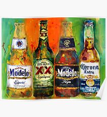 Modelo, Dos Equis, Corona - Mexican Beers Poster