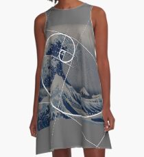 Hokusai Meets Fibonacci A-Line Dress